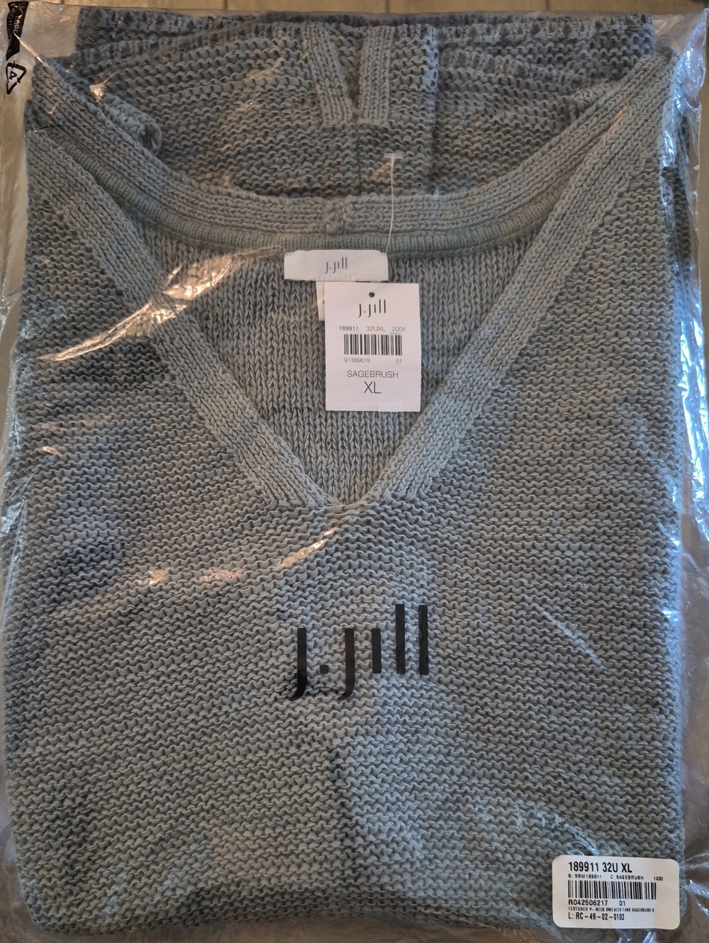 J. Jill Sagebrush Green V-Neck Sweater